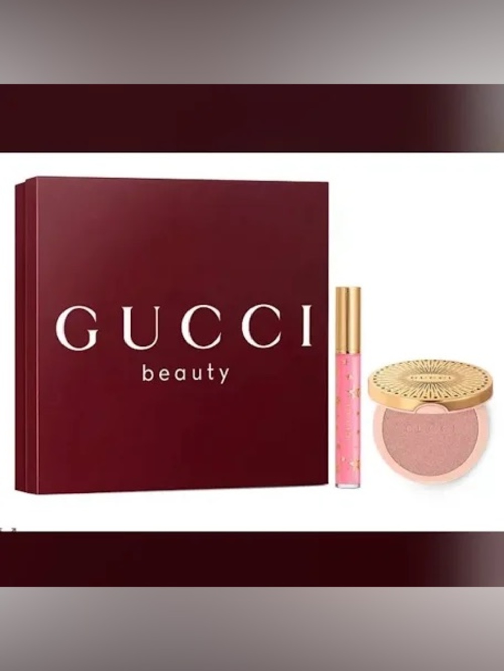 Gucci Pink Lip Gloss & Blush Compact Set